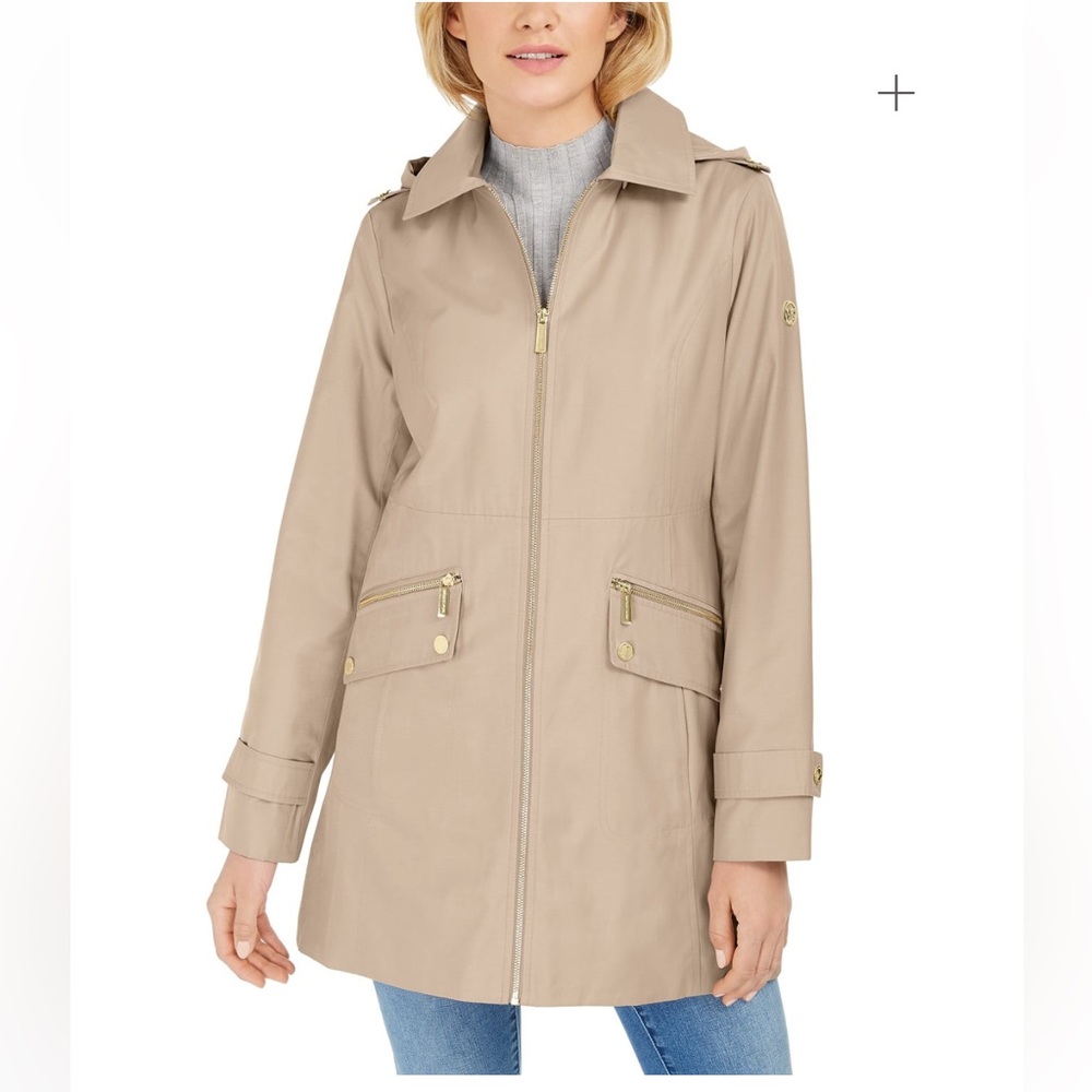 NWT Michael by Michael Kors Women’s Water-Resistant Hooded Raincoat